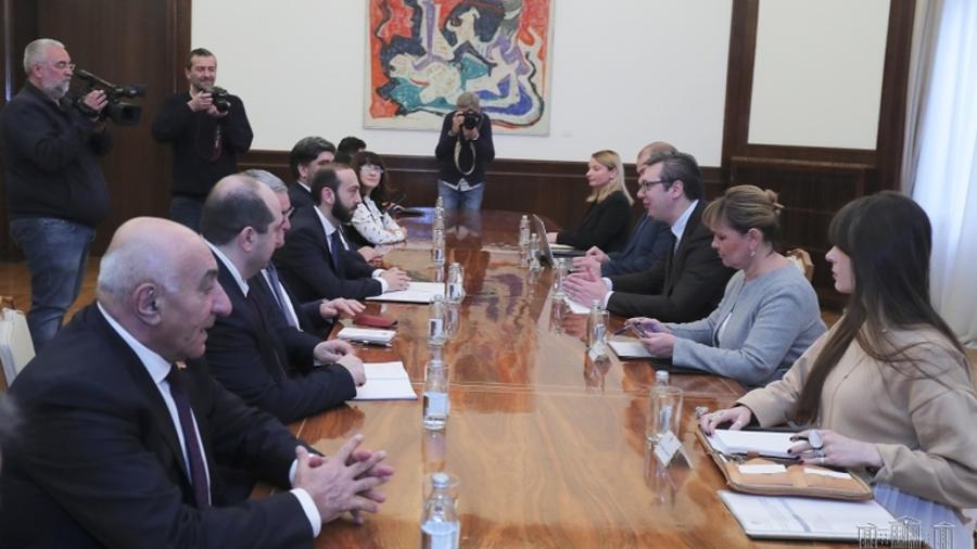 Ազգային ժողովի նախագահ Արարատ Միրզոյանի գլխավորած պատվիրակությունը հանդիպել է Սերբիայի նախագահի հետ