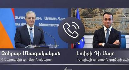 Հայաստանի եւ Իտալիայի ԱԳ նախարարները հեռախոսազրույց են ունեցել. ուղենշվել են համագործակցության ընդլայնման քայլերը
