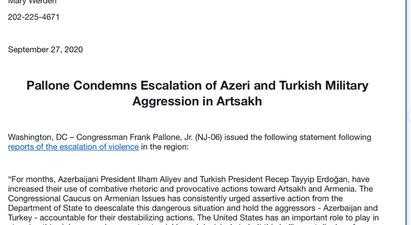 ԱՄՆ Կոնգրեսմեն Ֆրենկ Փալոնը դատապարտել է Ադրբեջանի ագրեսիան |lragir.am|