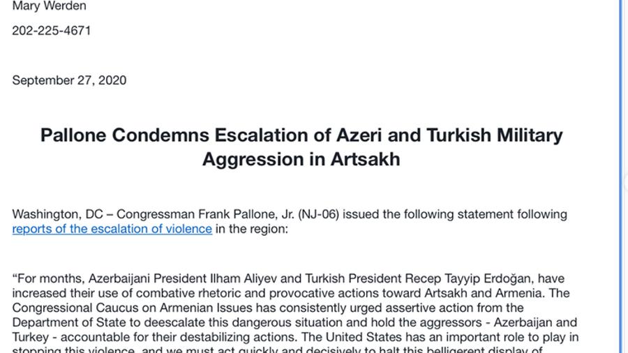 ԱՄՆ Կոնգրեսմեն Ֆրենկ Փալոնը դատապարտել է Ադրբեջանի ագրեսիան |lragir.am|