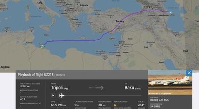 Լիբիական օդանավը Թուրքիայի աջակցությունը վայելող Տրիպոլիից մեկնել է Բաքու |hetq.am|