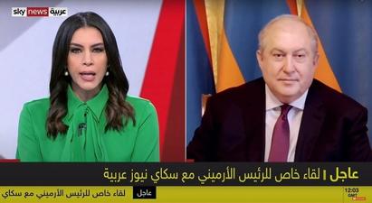 Թուրքիան միջազգային հանրության ճնշման ներքո պետք է դուրս գա այս հակամարտությունից. նախագահ Սարգսյանի հարցազրույցը Sky News Arabia հեռուստաընկերությանը