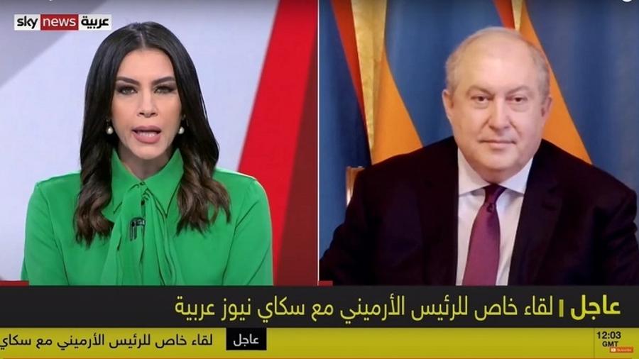 Թուրքիան միջազգային հանրության ճնշման ներքո պետք է դուրս գա այս հակամարտությունից. նախագահ Սարգսյանի հարցազրույցը Sky News Arabia հեռուստաընկերությանը