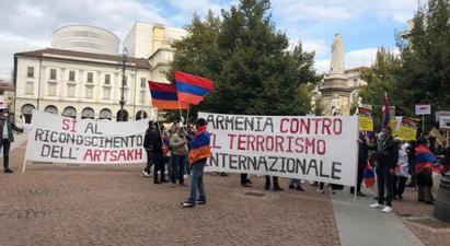 Միլանի հայ համայնքը բողոքի ցույց է անցկացրել ընդդեմ Ադրբեջանի և Թուրքիայի ագրեսիայի |armenpress.am|
