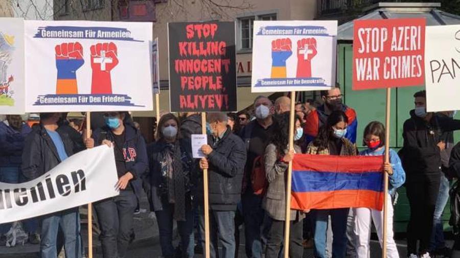 Շվեյցարահայերը բողոքի ցույցեր են անցկացրել ընդդեմ ադրբեջանա-թուրքական ագրեսիայի |armenpress.am|