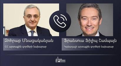Հայաստանի և Կանադայի ԱԳ նախարարները հեռախոսազրույց են ունեցել