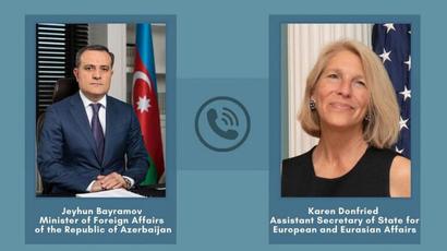 Ադրբեջանի ԱԳ նախարարն հեռախոսազրույց է ունեցել Եվրոպայի եւ Եվրասիայի հարցերով ԱՄՆ փոխպետքարտուղար Քերըն Դոնֆրիդի հետ |tert.am|
