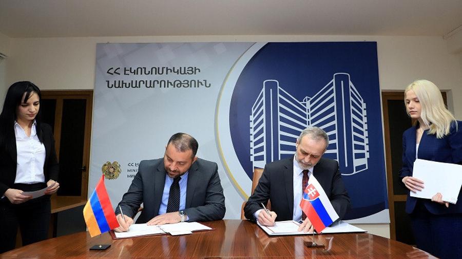 Հայաստանի և Սլովակիայի կառավարությունները ստորագրել են տնտեսական համագործակցության համաձայնագիր
