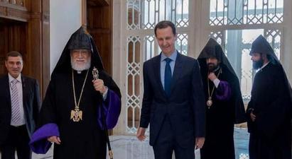 Ն.Ս.Օ.Տ.Տ. Արամ Ա կաթողիկոսը հանդիպել է Սիրիայի նախագահ Բաշար ալ Ասադին

