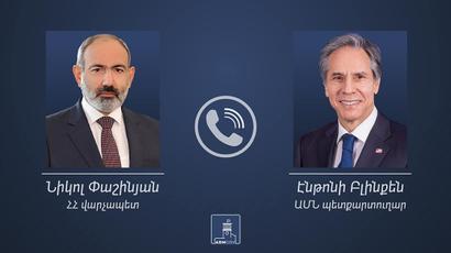 PM Pashinyan holds a phone conversation with the US Secretary of State