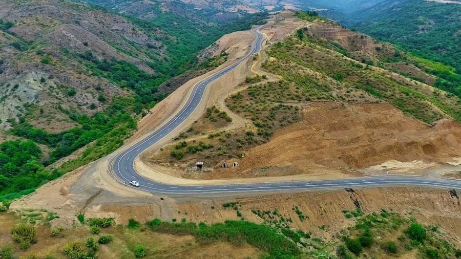 What stage is the construction of the Stepanakert-Goris alternative route in 