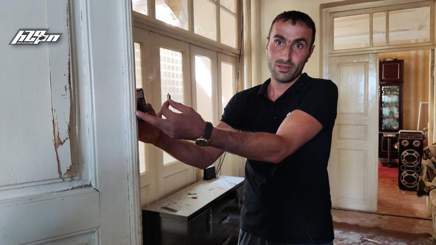 Careful of the shards and glass: The house of a resident of Akner village was damaged by a bullet
