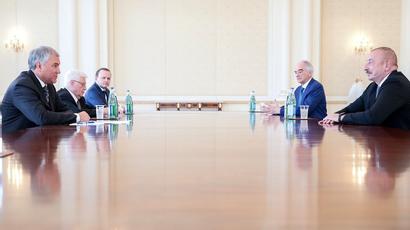 ՌԴ պետդումայի նախագահը Բաքվում հանդիպում է ունեցել Ալիևի հետ