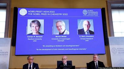 Քիմիայի բնագավառում 2022-ի Նոբելյան մրցանակը շնորհվել է ամերիկացի և դանիացի գիտնականների եռյակին
 |azatutyun.am|