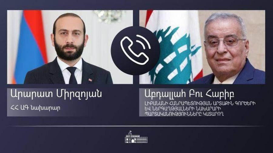 Ararat Mirzoyan had a telephone conversation with the Foreign Minister of Lebanon