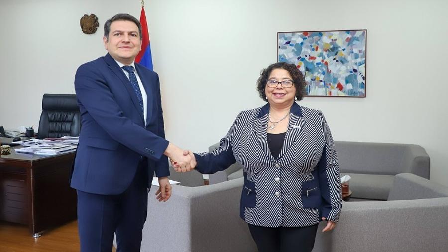 The Deputy Minister of Foreign Affairs presented the consequences of the aggression towards the sovereign territory of the Republic of Armenia to the Ambassador of Nicaragua