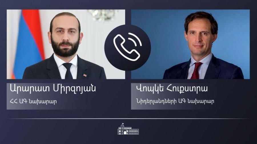 The foreign ministers of Armenia and the Netherlands had a telephone conversation