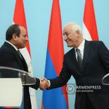 President of Egypt Abdel Fattah el-Sissi said he discussed with Armenian President Vahagn Khachaturyan a number of international and regional issues of common interest, in the Middle East and South Caucasus.