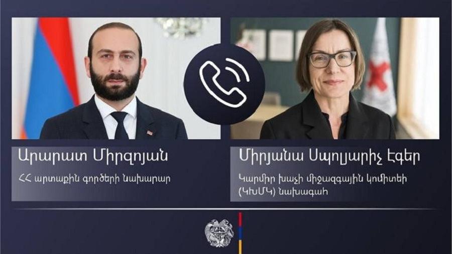 Արարատ Միրզոյանը ԿԽՄԿ նախագահի հետ հեռախոսազրույցում դատապարտել է կառույցը հեղինակազրկելուն ուղղված Ադրբեջանի փորձերը
