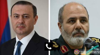 Հայաստանի ԱԽ քարտուղարը հեռախոսազրույց է ունեցել Իրանի գործընկերոջ հետ

