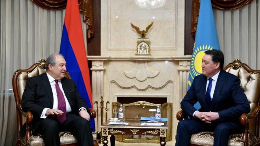 Ղազախստանը հետաքրքրված է Հայաստանի հետ տնտեսական կապերի խորացմամբ. նախագահը հանդիպել է Ղազախստանի վարչապետի հետ |armenpress.am|