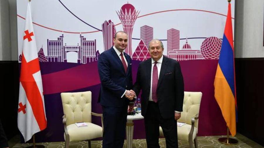 Հայ-վրացական հարաբերությունները զարգացման մեծ ներուժ ունեն. ՀՀ նախագահը հանդիպել է Վրաստանի վարչապետի հետ |armenpress.am|