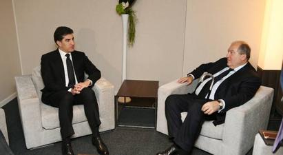 Արմեն Սարգսյանը Դավոսի համաժողովի շրջանակում հանդիպել է Իրաքյան Քուրդիստանի նախագահի հետ